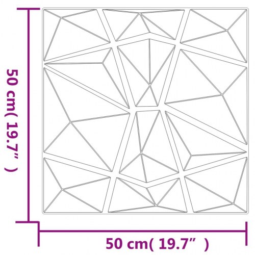 Vægpaneler 48 stk. 50x50 cm 12 m² XPS diamant betongrå