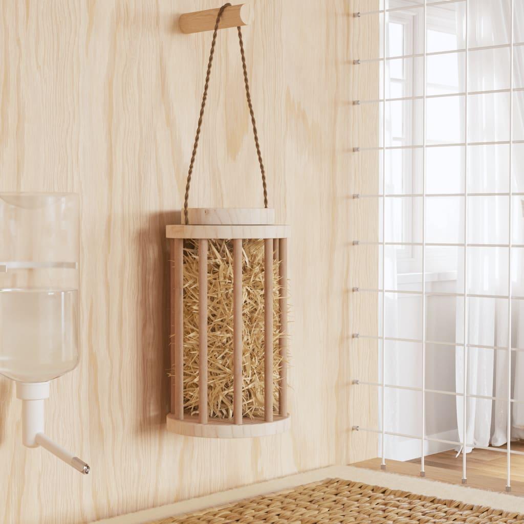 vidaXL kaninfoderautomat Ø15x25,5 cm massivt fyrretræ