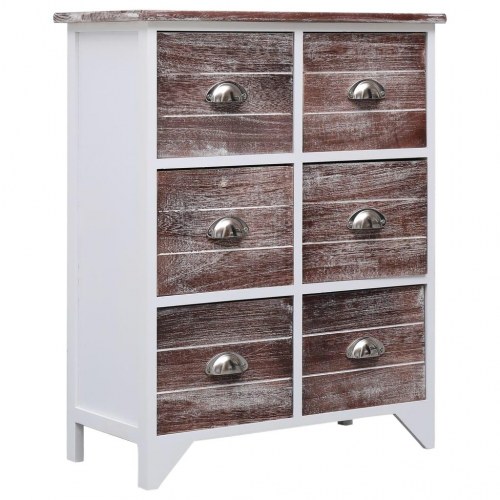 Kommode 60x30x75 cm 6 skuffer kejsertræ brun