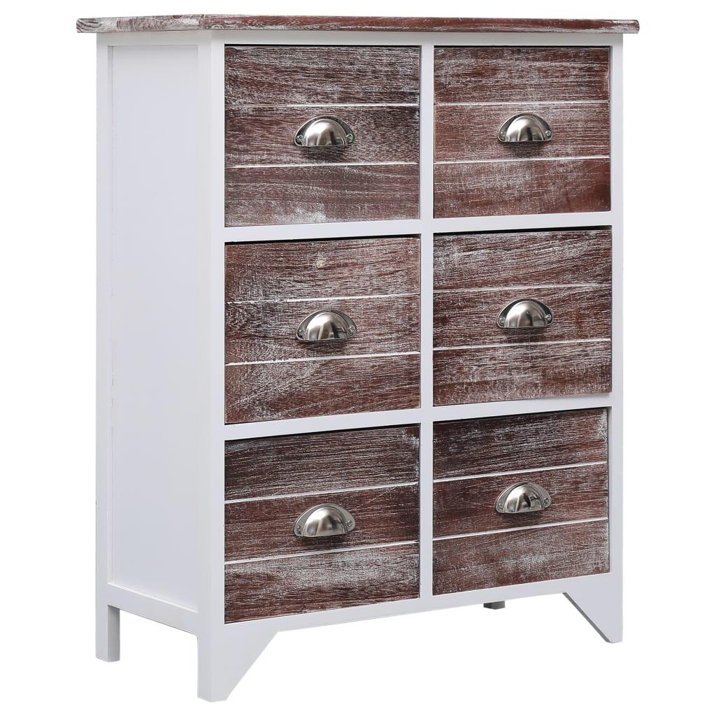 Kommode 60x30x75 cm 6 skuffer kejsertræ brun