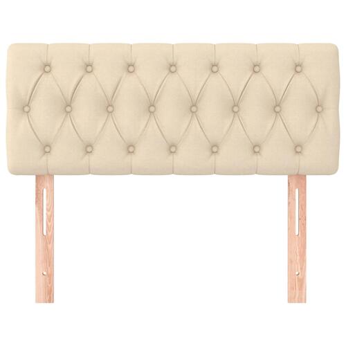 Sengegavl 100x7x78/88 cm stof cremefarvet