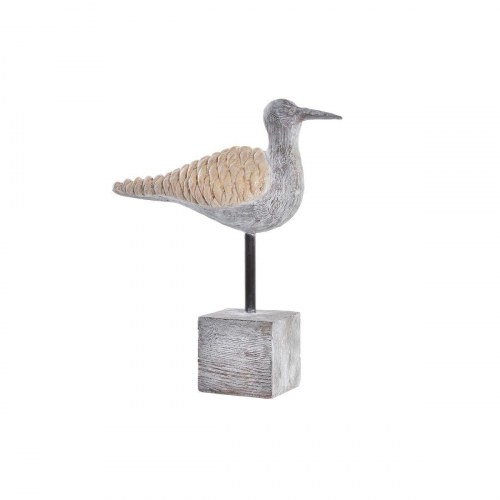 Dekorativ figur - fugl i grå/natur, 23 × 9 × 26,7 cm