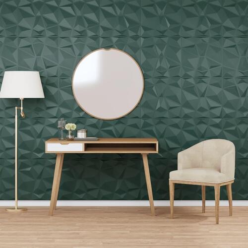 Vægpaneler 48 stk. 50x50 cm 12 m² XPS diamant grøn