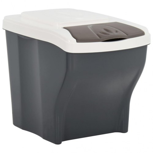 Stabelbare skraldespande 3 stk. 60 l mørkegrå