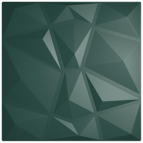 Vægpaneler 48 stk. 50x50 cm 12 m² XPS diamant grøn