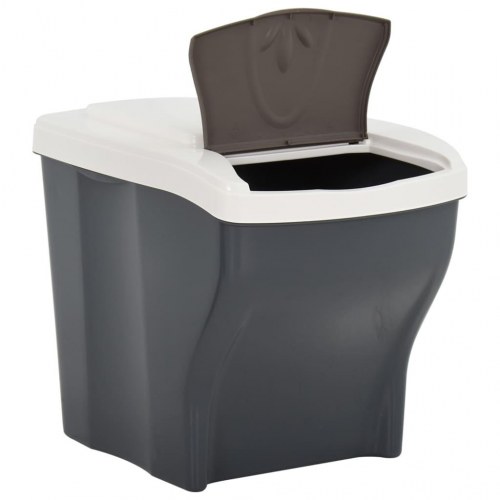 Stabelbare skraldespande 3 stk. 60 l mørkegrå