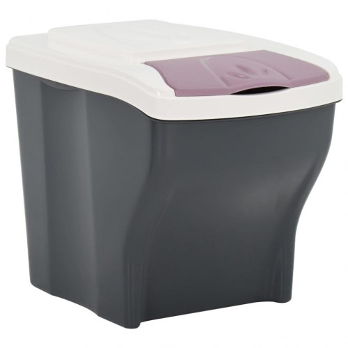 Stabelbare skraldespande 3 stk. 60 l mørkegrå