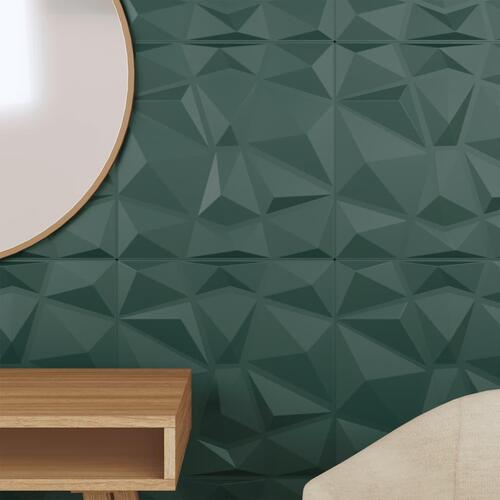Vægpaneler 48 stk. 50x50 cm 12 m² XPS diamant grøn