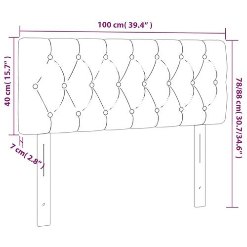 Sengegavl 100x7x78/88 cm stof cremefarvet