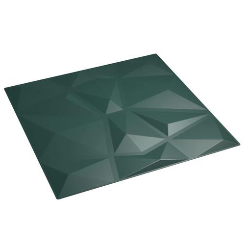 Vægpaneler 48 stk. 50x50 cm 12 m² XPS diamant grøn