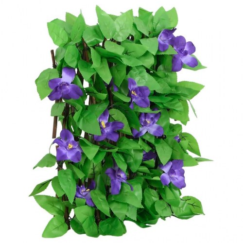 Espalier med kunstig vedbend - 5 stk. udvidelige hegn 180×20 cm, grøn