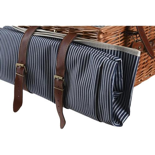 Kurv Picnic Brun Marineblå flet 46 x 30 x 20 cm