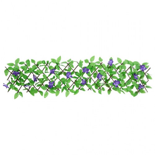 Espalier med kunstig vedbend - 5 stk. udvidelige hegn 180×20 cm, grøn