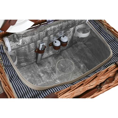 Kurv Picnic Brun Marineblå flet 46 x 30 x 20 cm