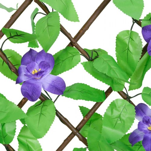 Espalier med kunstig vedbend - 5 stk. udvidelige hegn 180×20 cm, grøn