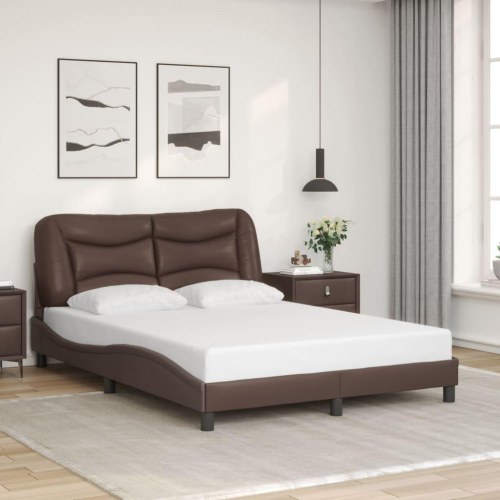 Sengeramme med LED Hvar 120 x 200 cm - brun