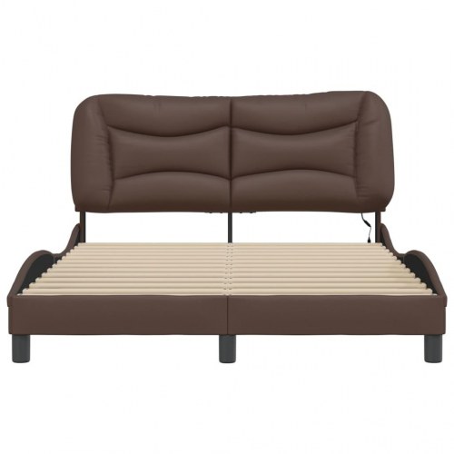 Sengeramme med LED Hvar 120 x 200 cm - brun