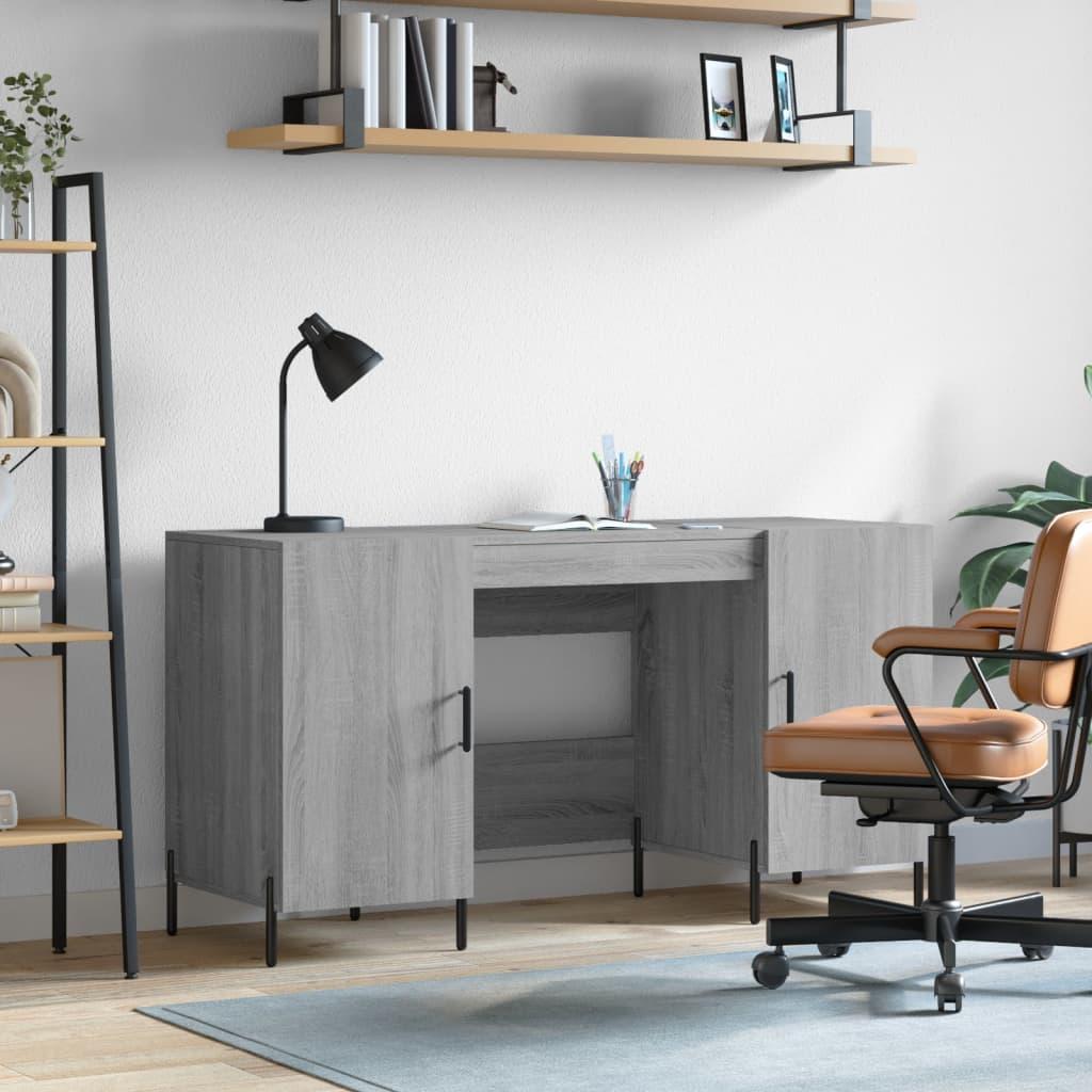 Skrivebord 140x50x75 Cm Konstrueret Træ Grå Sonoma Eg