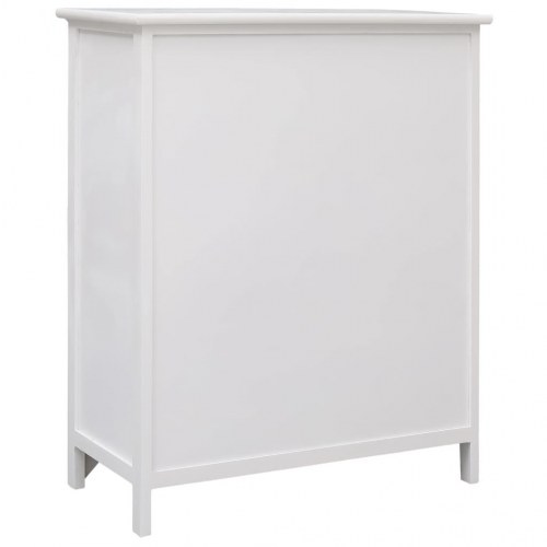 Kommode 60x30x75 cm 6 skuffer kejsertræ hvid