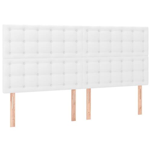 Sengegavle 4 stk. 90x5x78/88 cm kunstlæder hvid