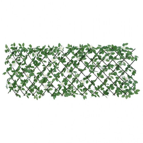 Espalier med kunstig vedbend - udvideligt 186×30 cm, grøn