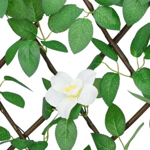 Espalier med kunstig vedbend - udvideligt 186×30 cm, grøn