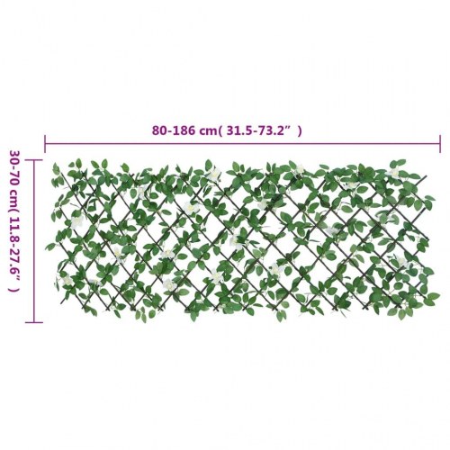 Espalier med kunstig vedbend - udvideligt 186×30 cm, grøn