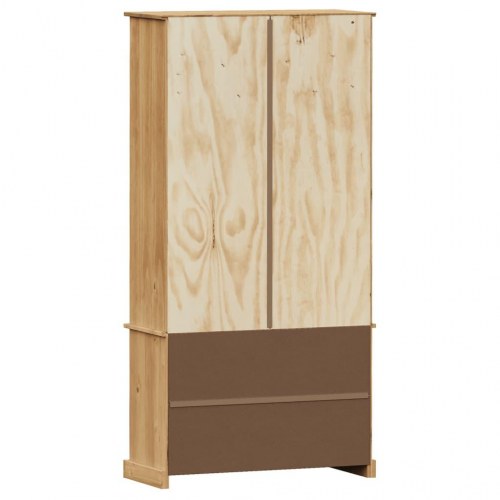 Glasskab VIGO 85x35x170 cm - massivt fyrretræ, vitrineskab med glaslåger