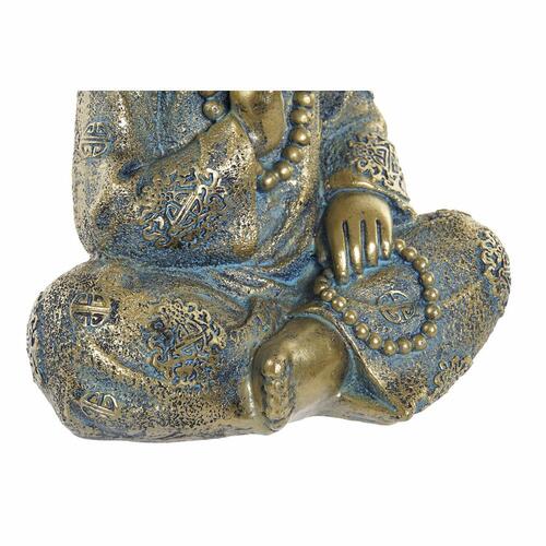 Dekorativ figur Blå Multifarvet Gylden Munk Orientalsk 17 x 13,6 x 21,8 cm