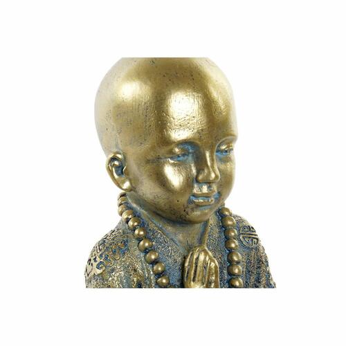Dekorativ figur Blå Multifarvet Gylden Munk Orientalsk 17 x 13,6 x 21,8 cm