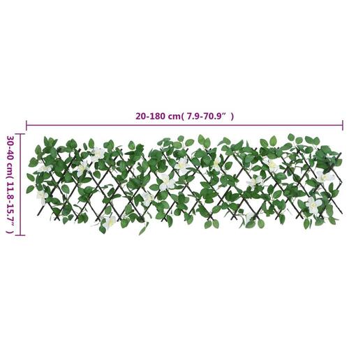 Espalier med kunstig vedbend 180x30 cm udvidelig grøn