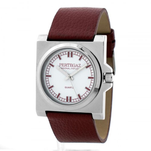 Armbåndsur unisex Pertegaz PDS-018-B - Ø 38 mm, læderrem bourgogne