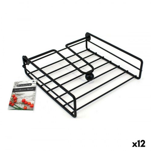 Confortime servietholder i sort metal 19 × 19 × 5 cm - 12 stk