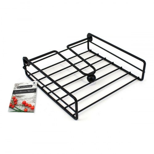 Confortime servietholder i sort metal 19 × 19 × 5 cm - 12 stk