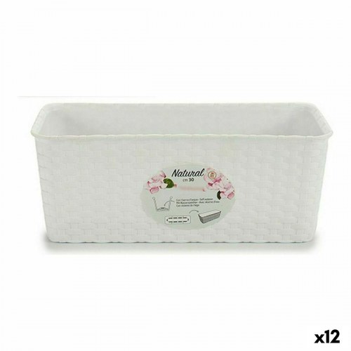 Stefanplast altankasse - hvid plast, 29 × 11 × 12,5 cm (12 stk.)