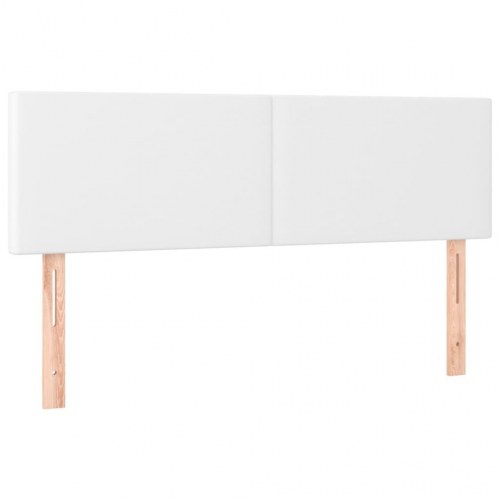 Kontinentalseng med madras 140x190 cm i hvidt kunstlæder