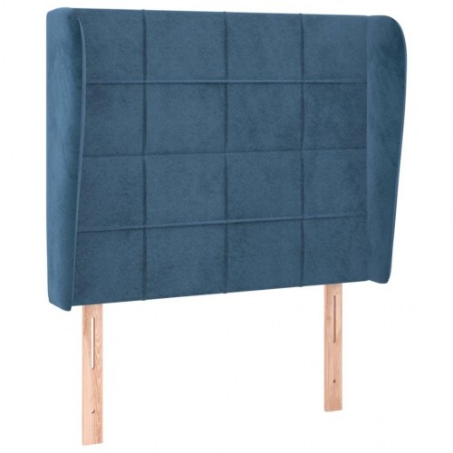 Sengegavl med kanter 93 x 23 x 118/128 cm - mørkeblå
