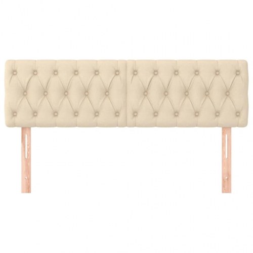 Sengegavl i stof 144 x 7 x 78/88 cm - cremefarvet