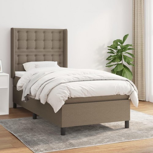 Kontinentalseng med madras 80×200 cm - stof gråbrun