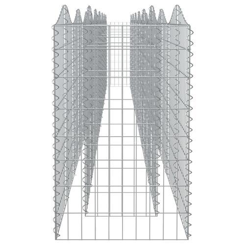 Buet gabion-højbed 600x50x100 cm galvaniseret jern