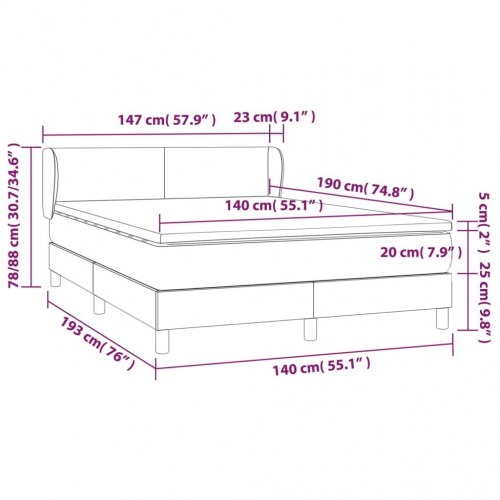 Kontinentalseng med madras 140×190 cm - kunstlæder, sort