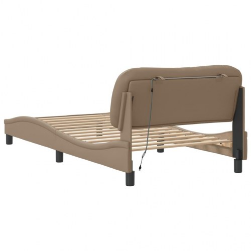 Sengeramme med LED Hvar 100 x 200 cm - cappuccino
