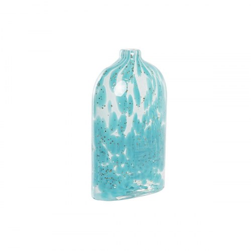 Vase - blå krystal, Middelhavet, 12 × 7,5 × 21,5 cm