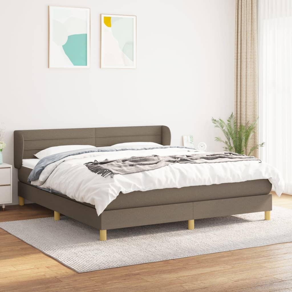 Kontinentalseng Med Madras Stof Gråbrun - vandrette striber / 180 x 200 cm