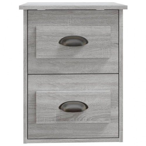 Væghængt sengebord 41,5×36×53 cm - grå sonoma-eg, 2 skuffer