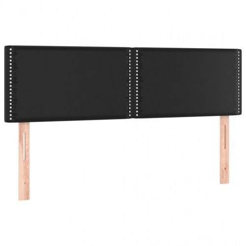 Kontinentalseng med madras 140x190 cm - kunstlæder, sort