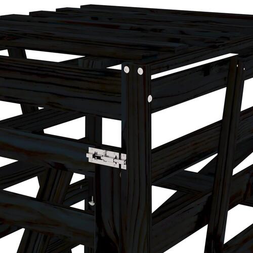 Skraldespandsskjuler 84x90x128,5 cm massivt fyrretræ sort