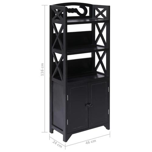 Badeværelsesskab 46x24x116 cm kejsertræ sort