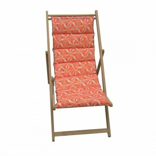 Solstol Jardin Prive Wave - orange kanvas, birketræ (106 × 55 × 95 cm)