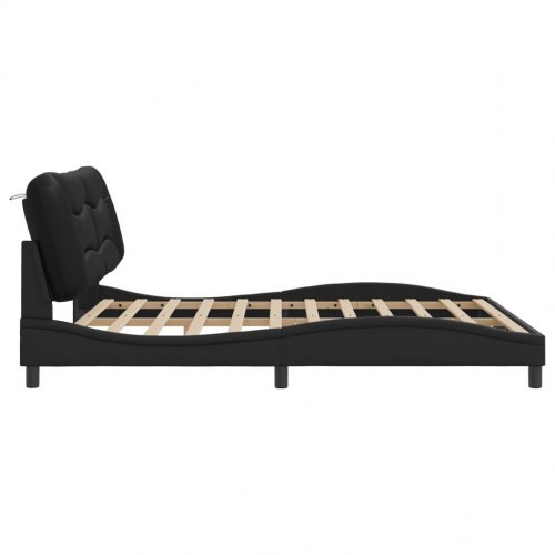 Sengeramme med LED Hvar 180 x 200 cm - sort